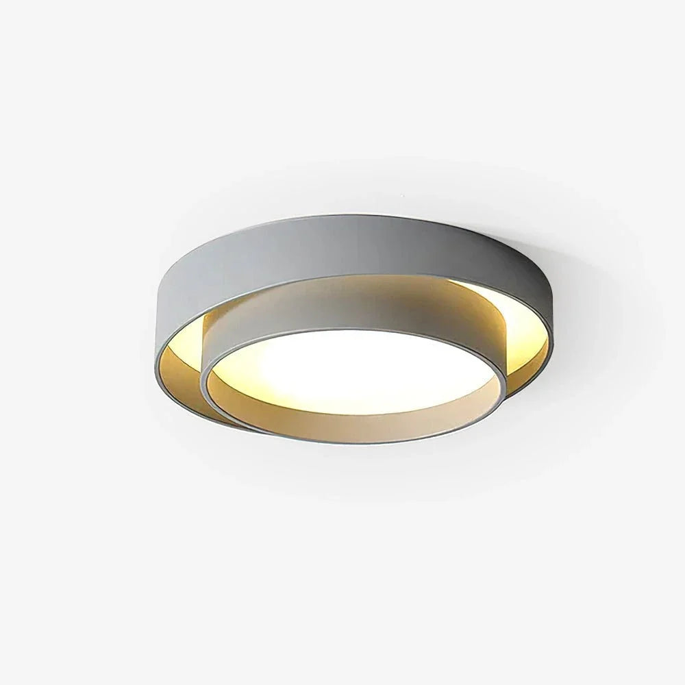 Dual Ring Flush Mount in metal for Low Ceilings by AUVIELIGHT