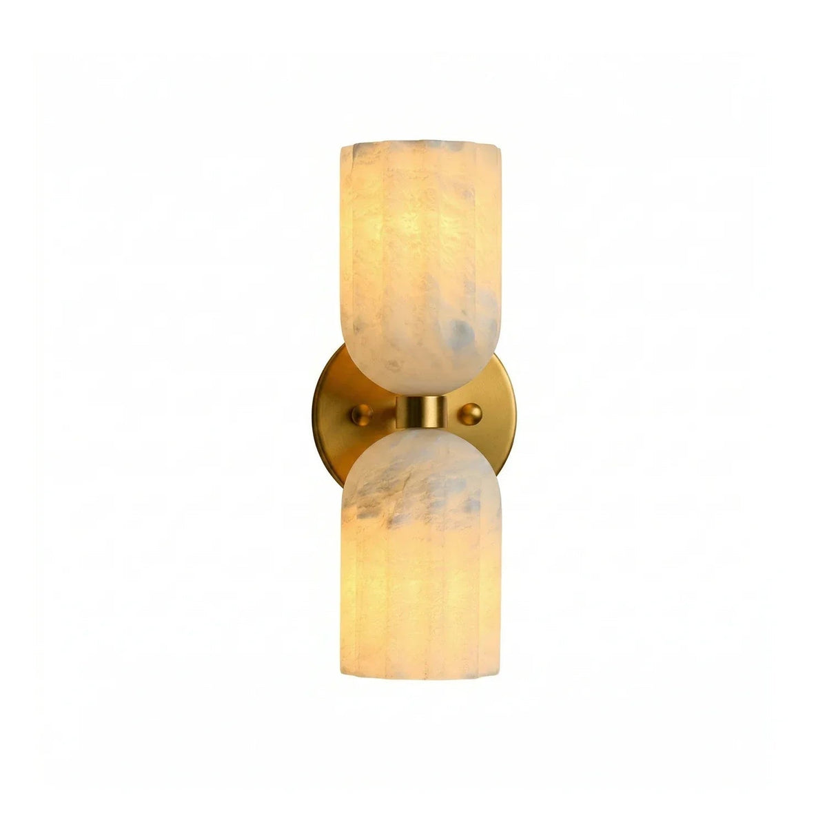 Dual Pillar Wall Sconce in alabaster for Hallway by AUVIELIGHT
