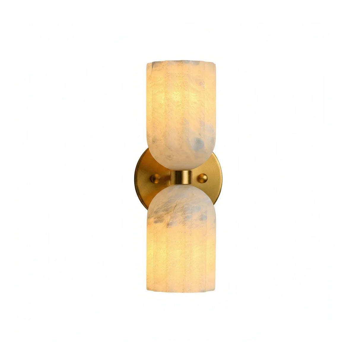 Dual Pillar Wall Sconce in alabaster for Hallway by AUVIELIGHT
