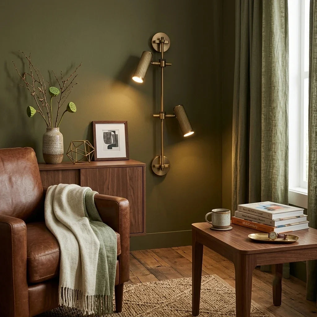 Head Spot Dual Wall Sconce in brass for Hallway by AUVIELIGHT
