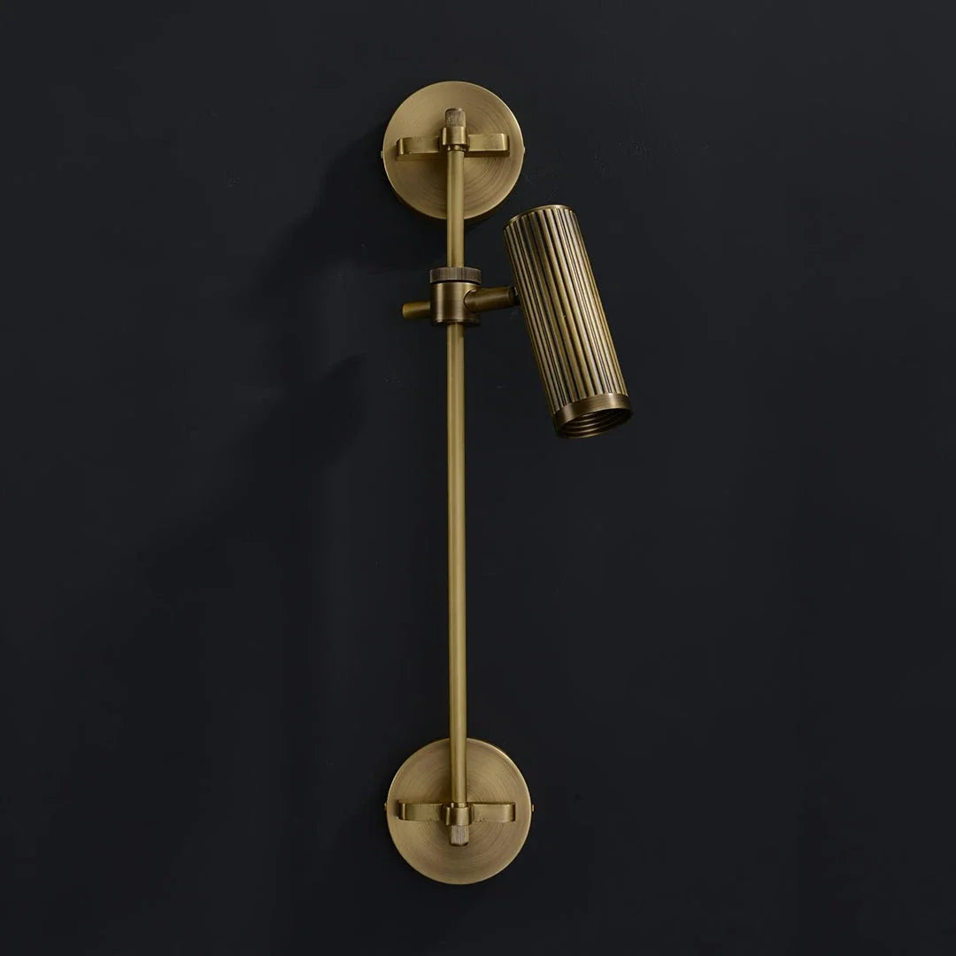 Head Spot Dual Wall Sconce in brass for Hallway by AUVIELIGHT, 1 head ∅ 6.7" x H 21.7" / Dia 17cm x H 55cm / Bronze