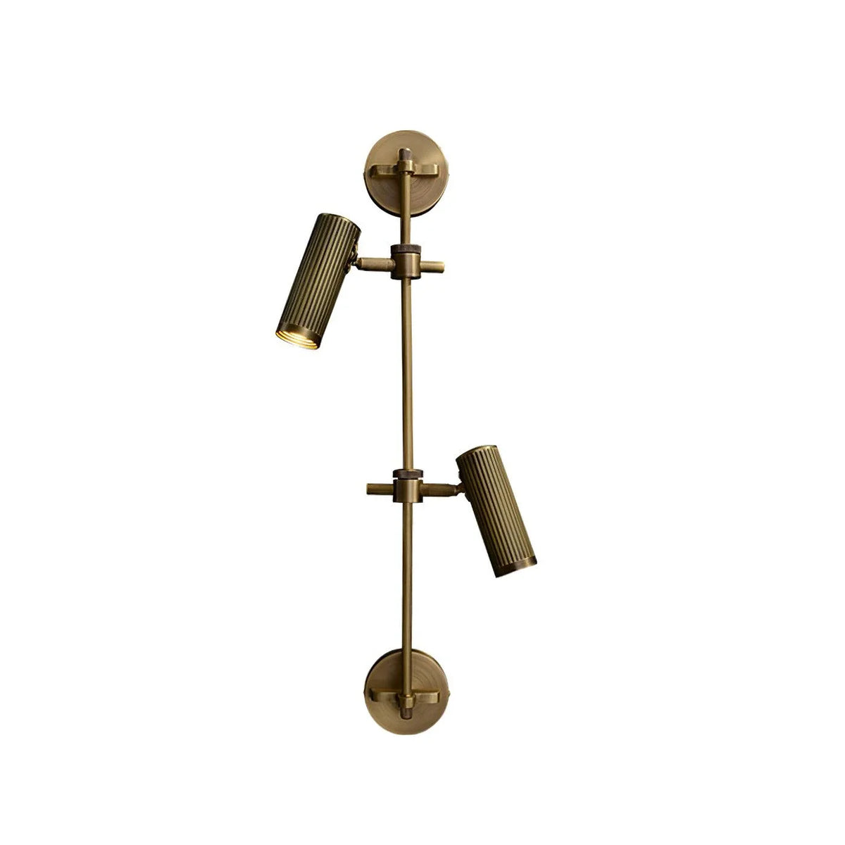 Head Spot Dual Wall Sconce in brass for Hallway by AUVIELIGHT, 2 heads ∅ 9.4" x H 28" /Dia 24cm x H 71cm / Bronze
