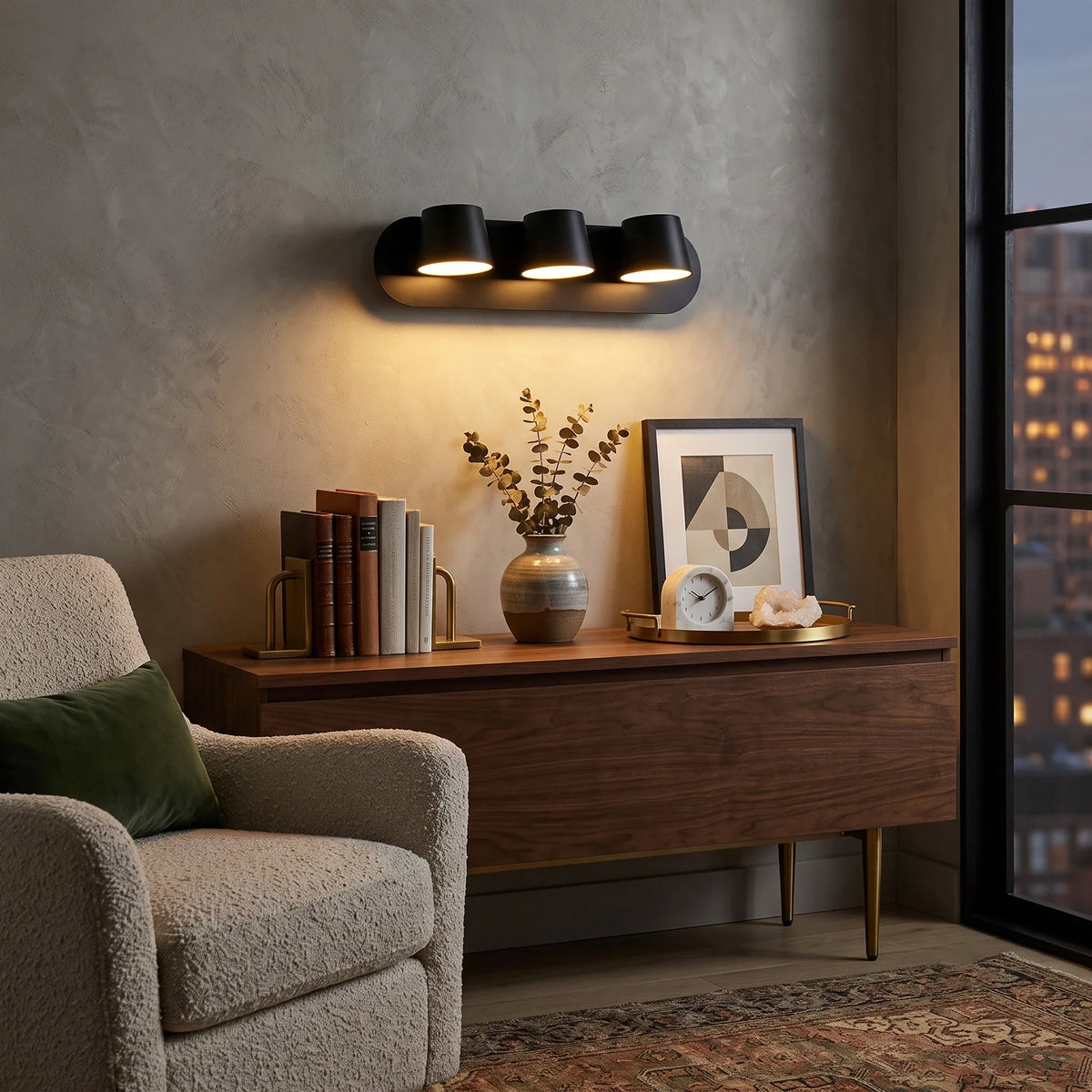 Head Dual Wall Sconce in metal for Hallway by AUVIELIGHT