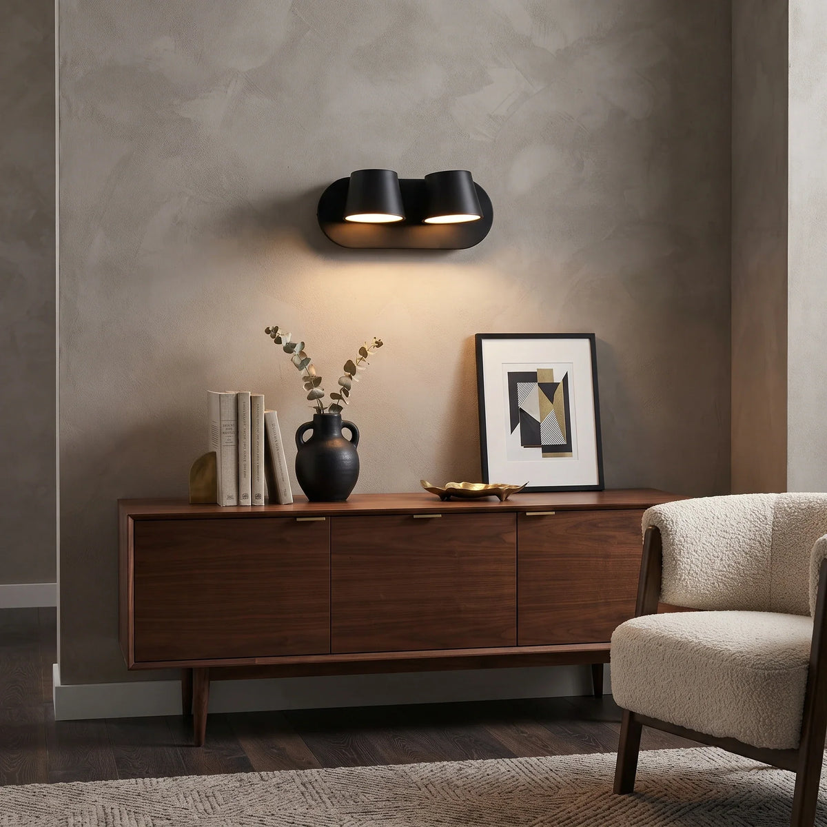 Head Dual Wall Sconce in metal for Hallway by AUVIELIGHT
