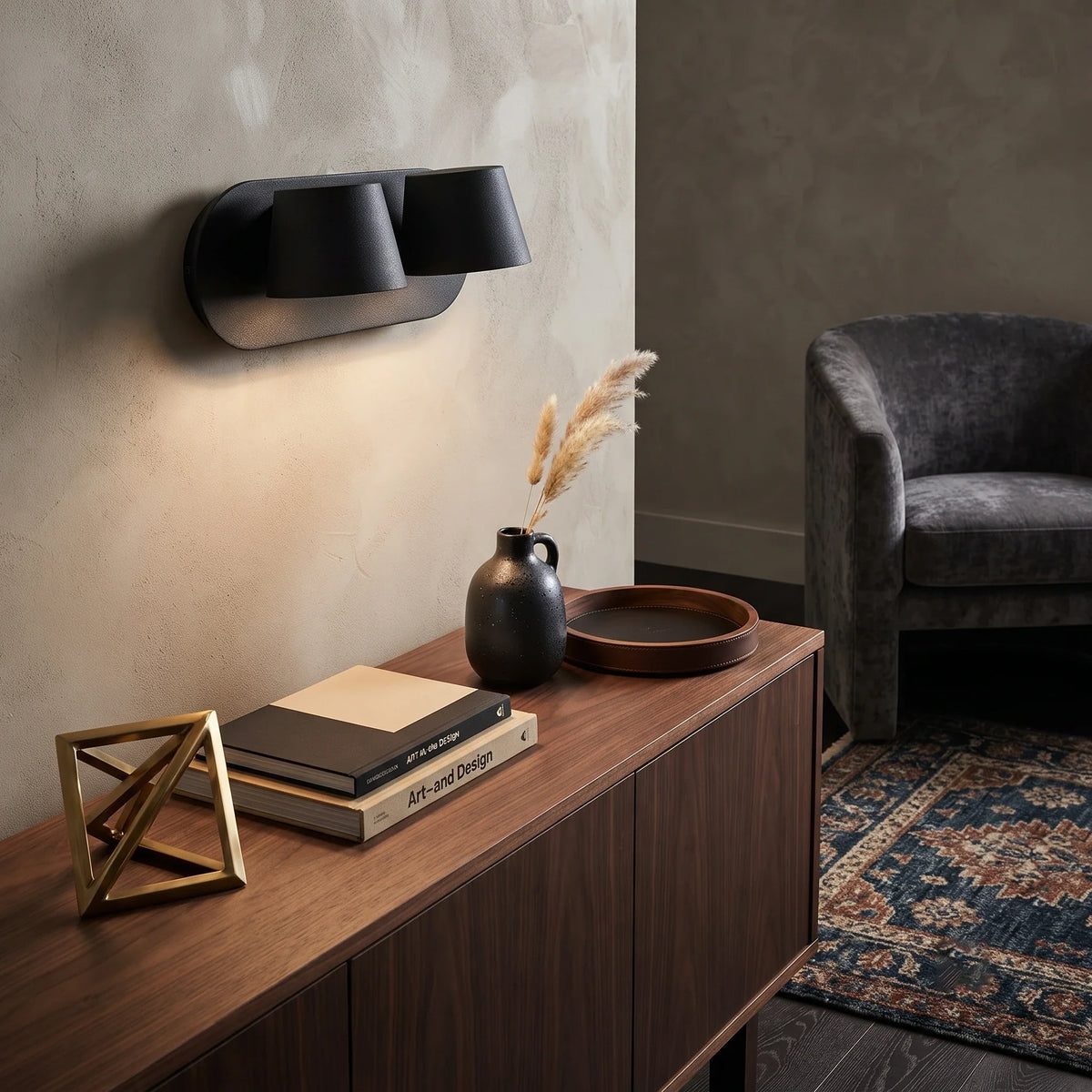 Head Dual Wall Sconce in metal for Hallway by AUVIELIGHT