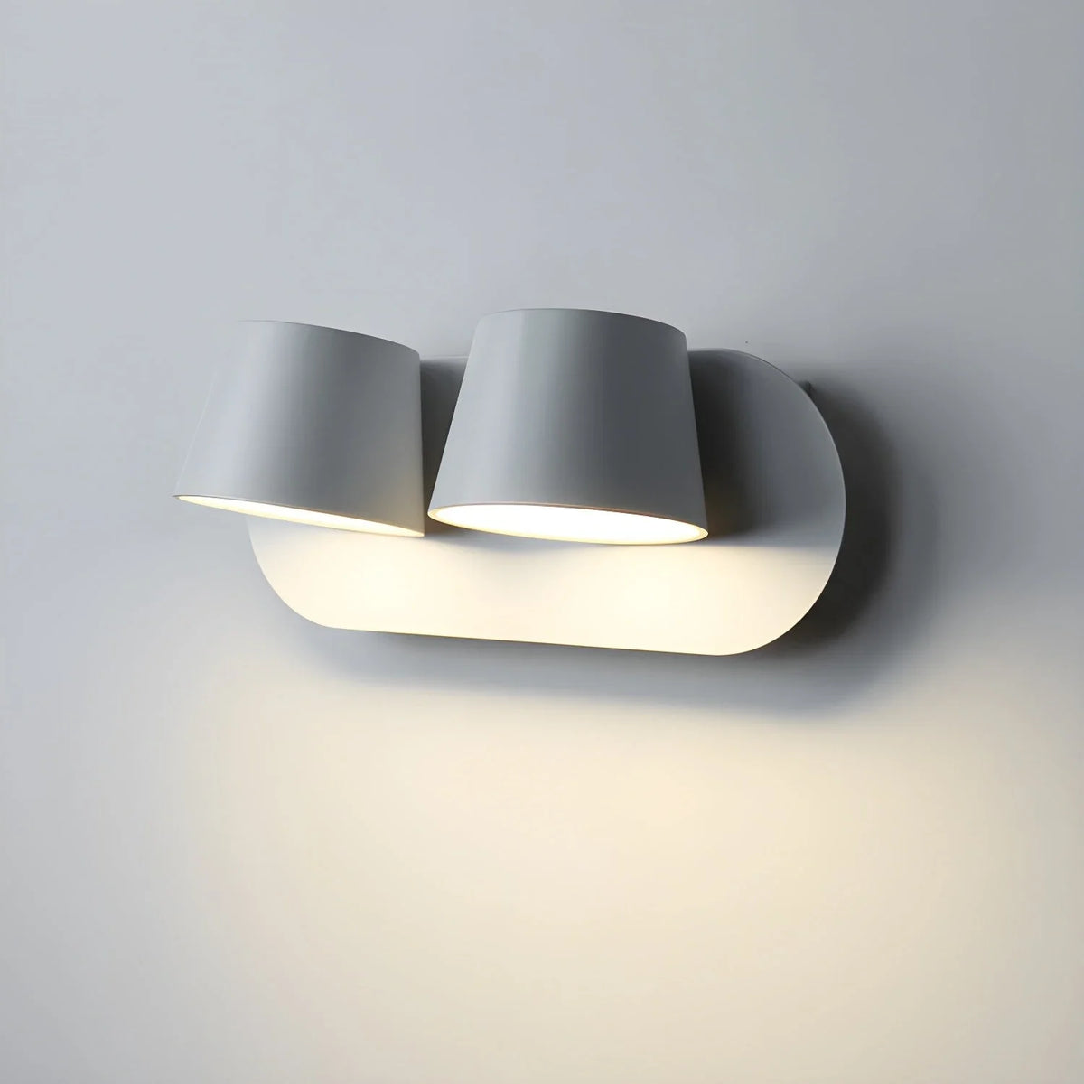 Head Dual Wall Sconce in metal for Hallway by AUVIELIGHT, 2-Light: ∅ 10.2" x H 3.9" / White & Warm Light / AU Plug and 3 other sizes