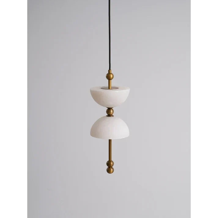 Dual Hemisphere Pendant Light in alabaster for Kitchen Island by AUVIELIGHT