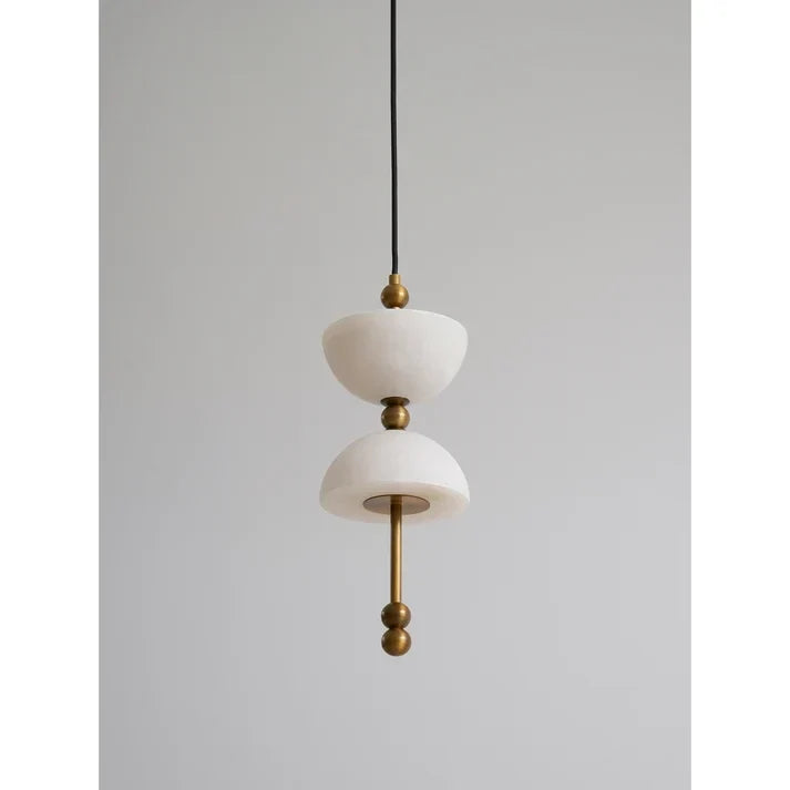 Dual Hemisphere Pendant Light in alabaster for Kitchen Island by AUVIELIGHT