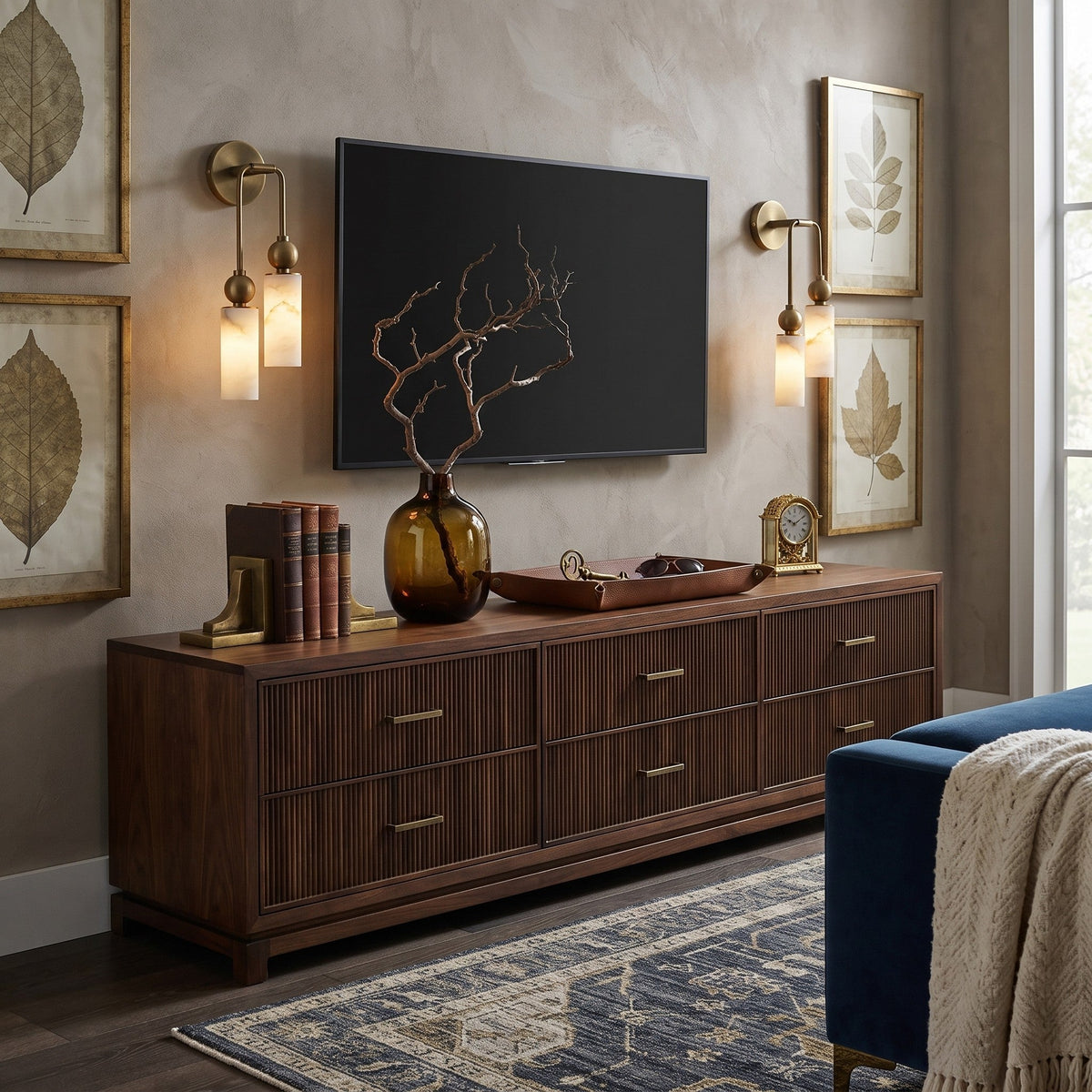 Duo Wall Sconce in alabaster for Hallway by AUVIELIGHT
