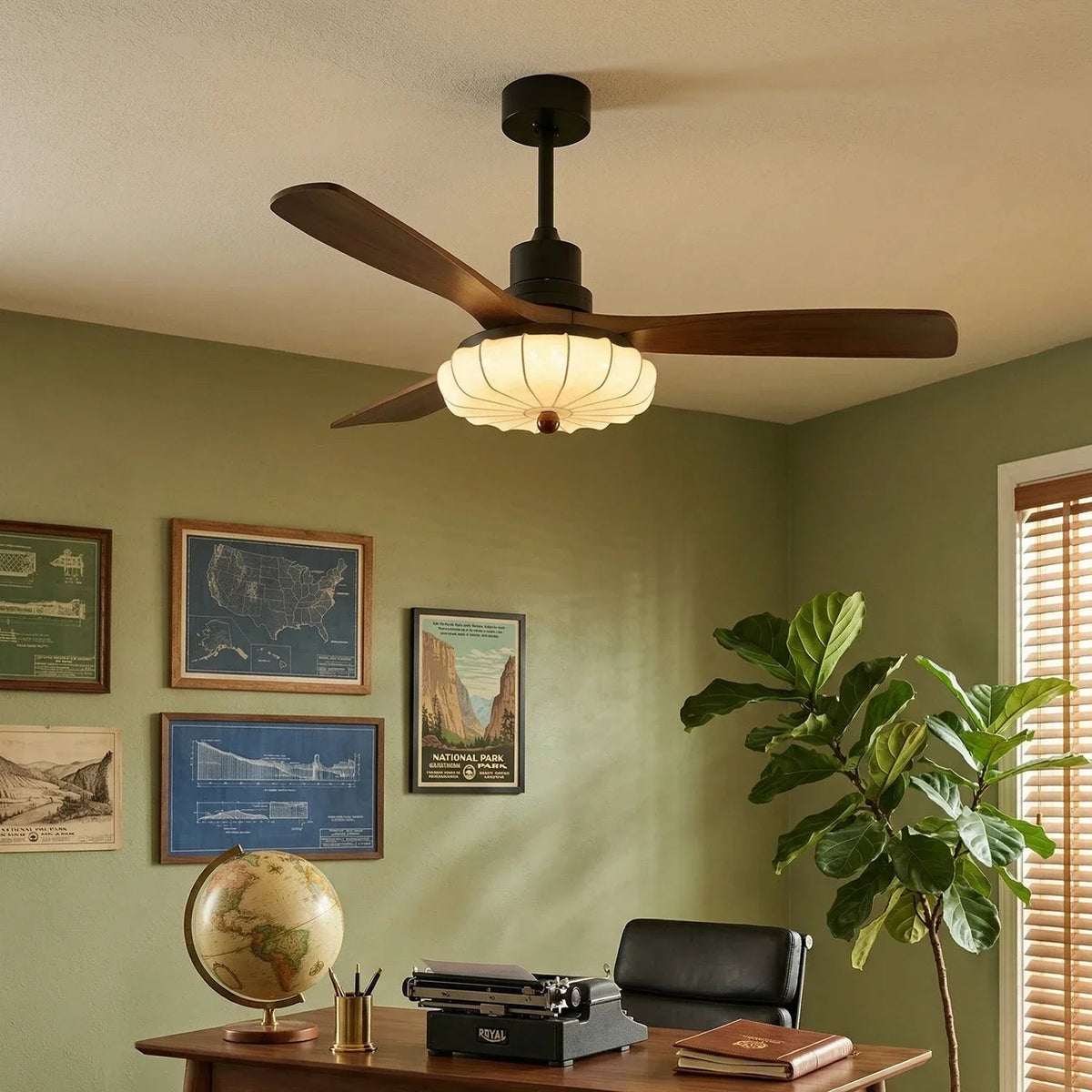 Elira Fabric Flower Ceiling Fan Light for Living Room by AUVIELIGHT