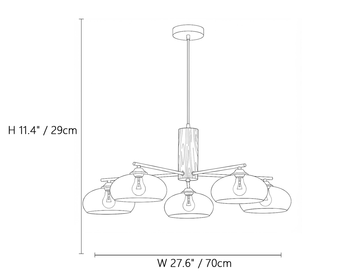 Elliptical Persimmon Chandelier for Dining Room by AUVIELIGHT
