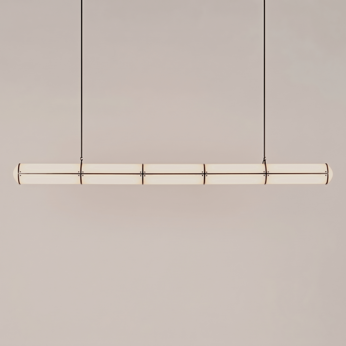 Endless Pendant Light for Kitchen Island by AUVIELIGHT, L 150cm x H 89cm / L 59" x H 35" (Power: 72W) / Black & White / Warm Light
