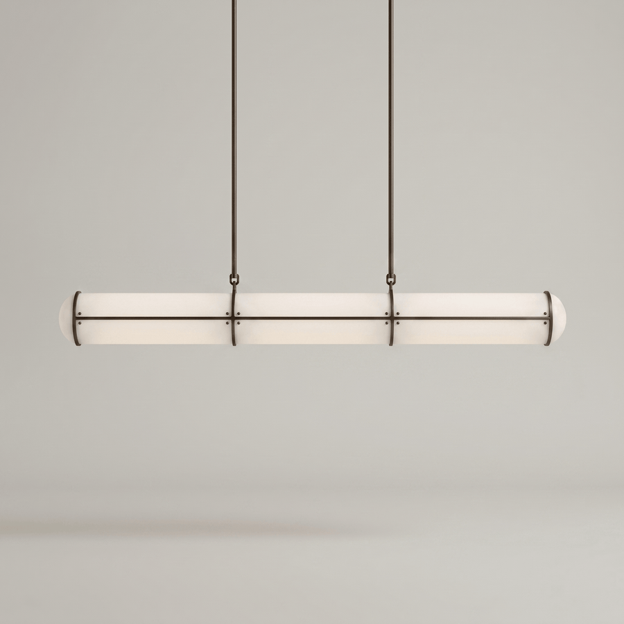 Endless Pendant Light for Kitchen Island by AUVIELIGHT, L 100cm x H 89cm / L 39.4" x H 35" (Power: 48W) / Black & White / Warm Light and 1 other