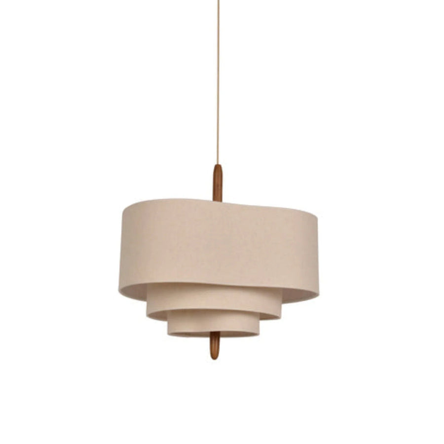 Fabric Pendant Light in wood for Kitchen Island by AUVIELIGHT