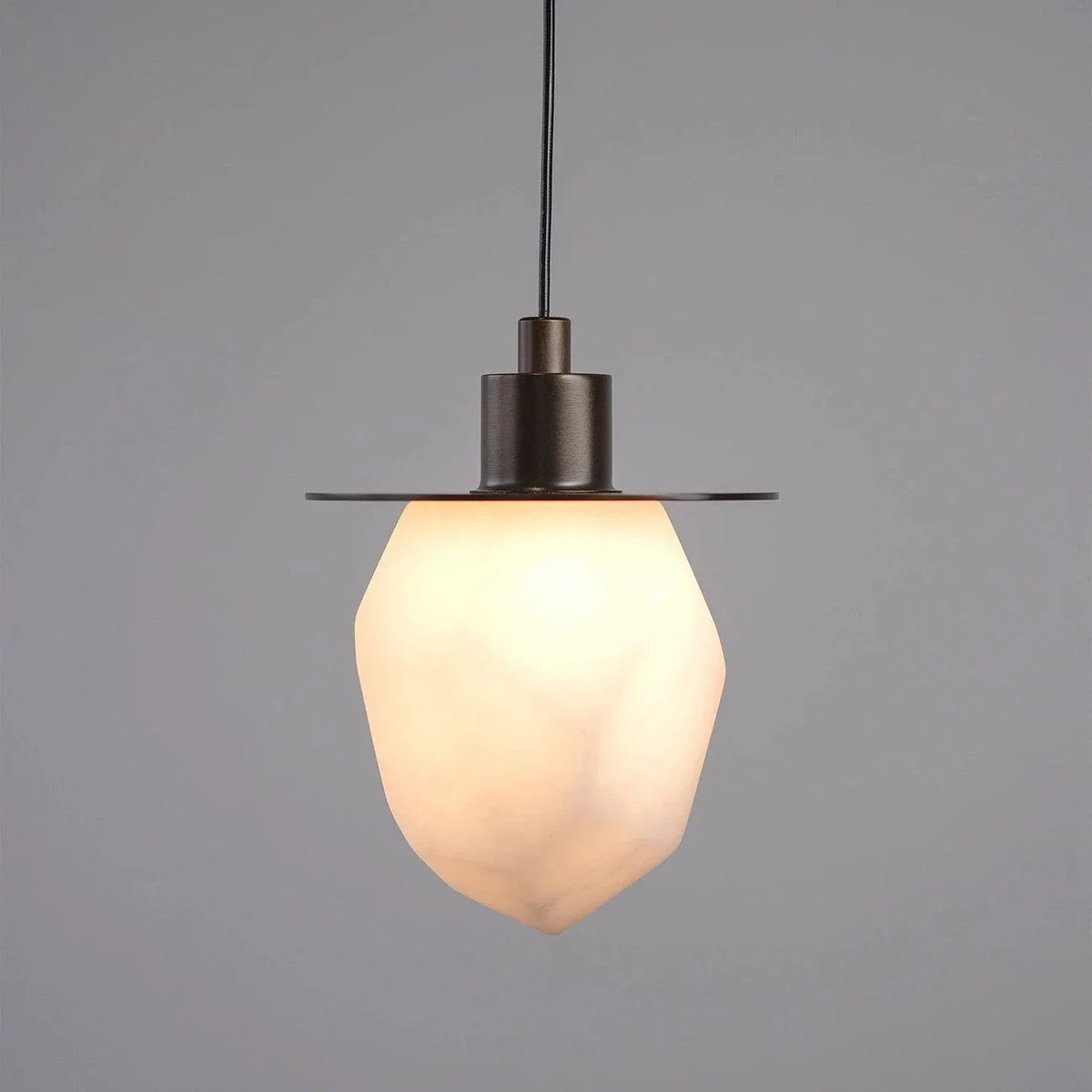 Faceted Pendant Light in alabaster for Kitchen Island by AUVIELIGHT