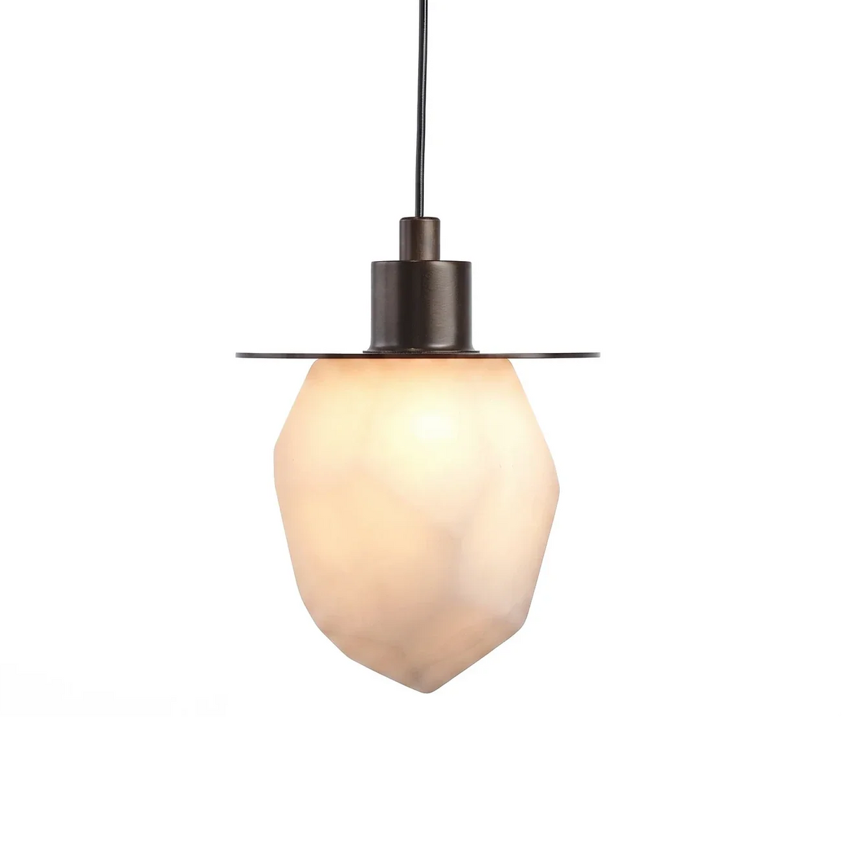 Faceted Pendant Light in alabaster for Kitchen Island by AUVIELIGHT