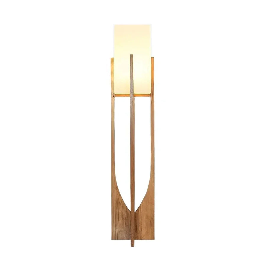 Fairbanks Fabric Floor Lamp in wood for Living Room by AUVIELIGHT