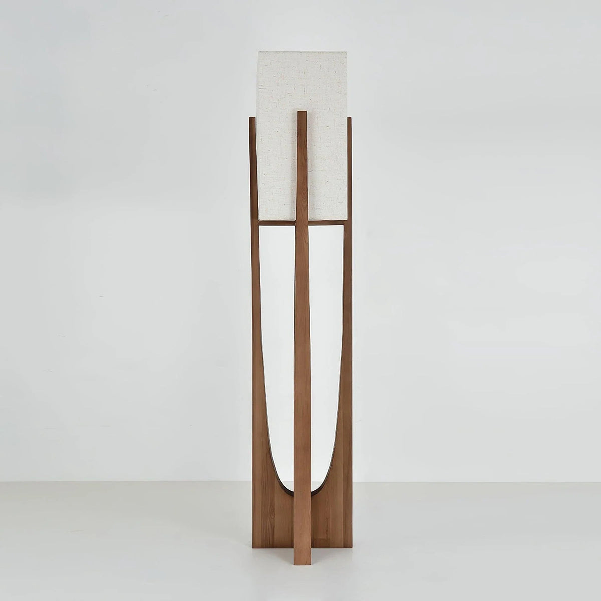 Fairbanks Fabric Floor Lamp in wood for Living Room by AUVIELIGHT
