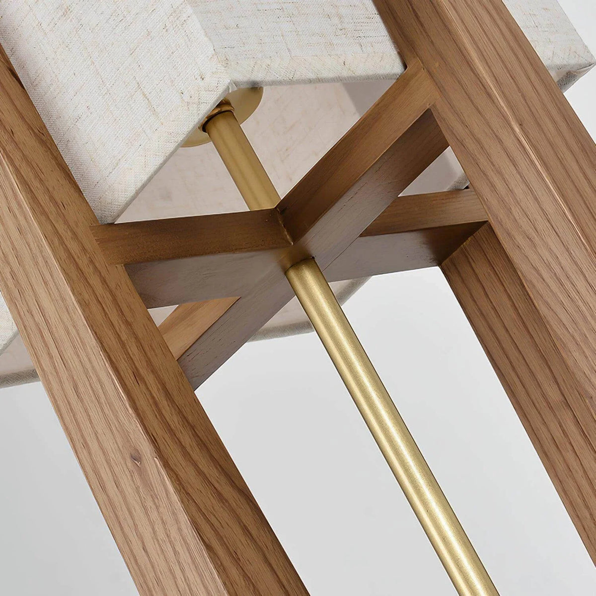 Fairbanks Fabric Floor Lamp in wood for Living Room by AUVIELIGHT