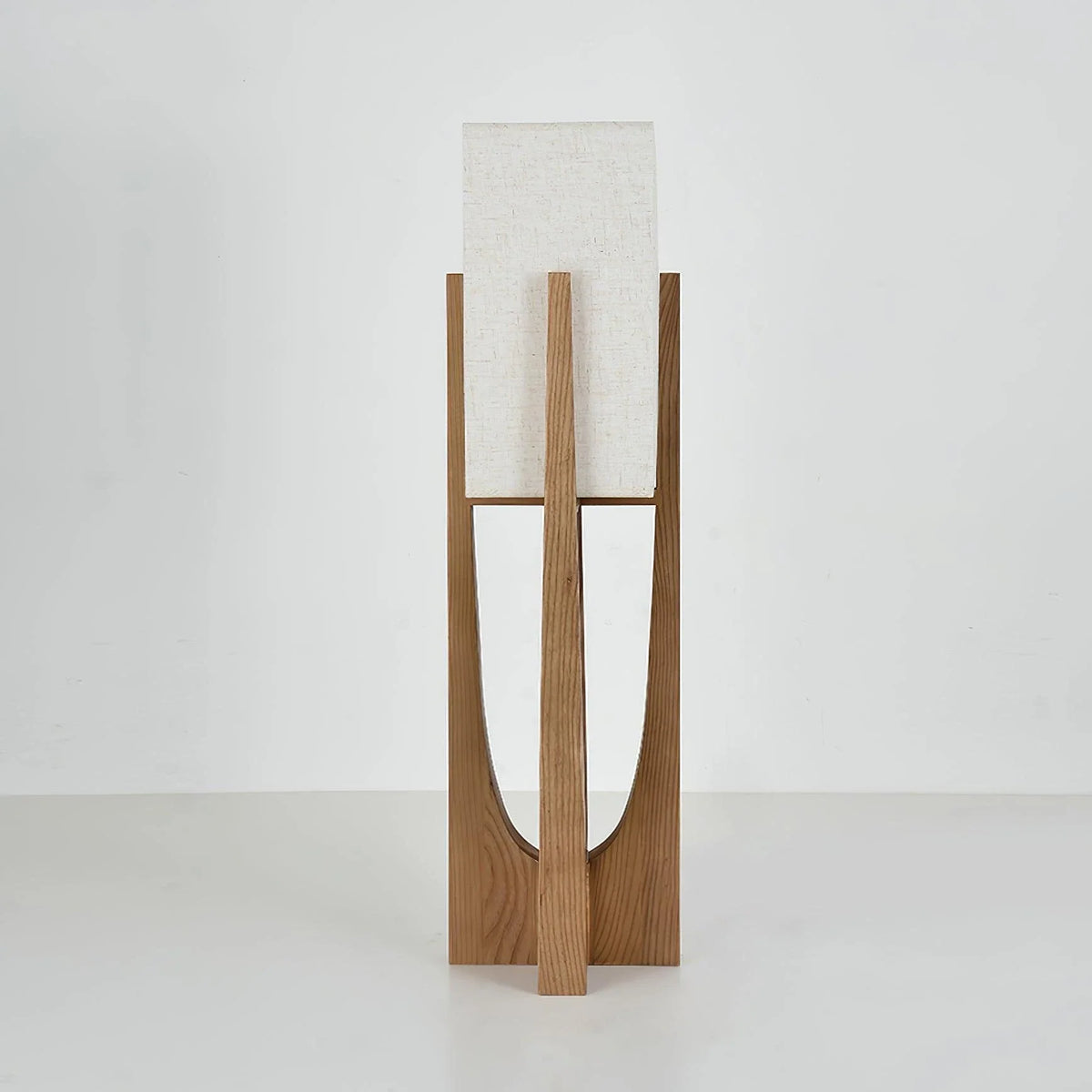 Fairbanks Fabric Floor Lamp in wood for Living Room by AUVIELIGHT