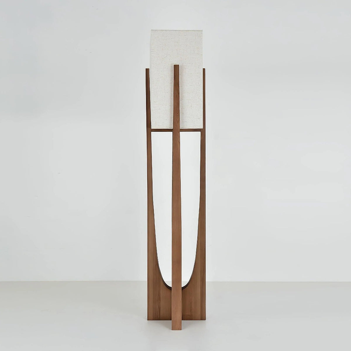 Fairbanks Fabric Floor Lamp in wood for Living Room by AUVIELIGHT