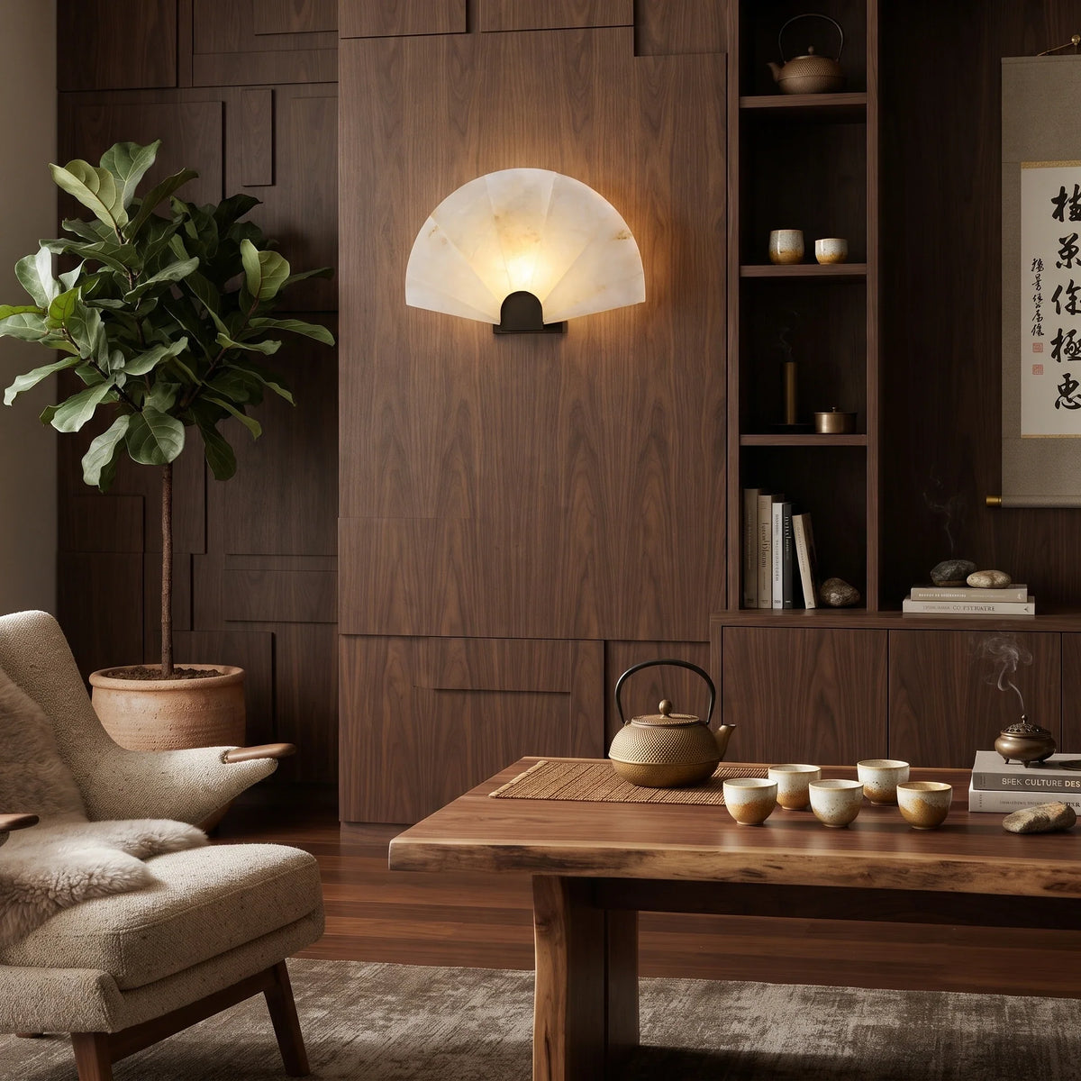 Modern Wall Sconce in alabaster for Hallway by AUVIELIGHT