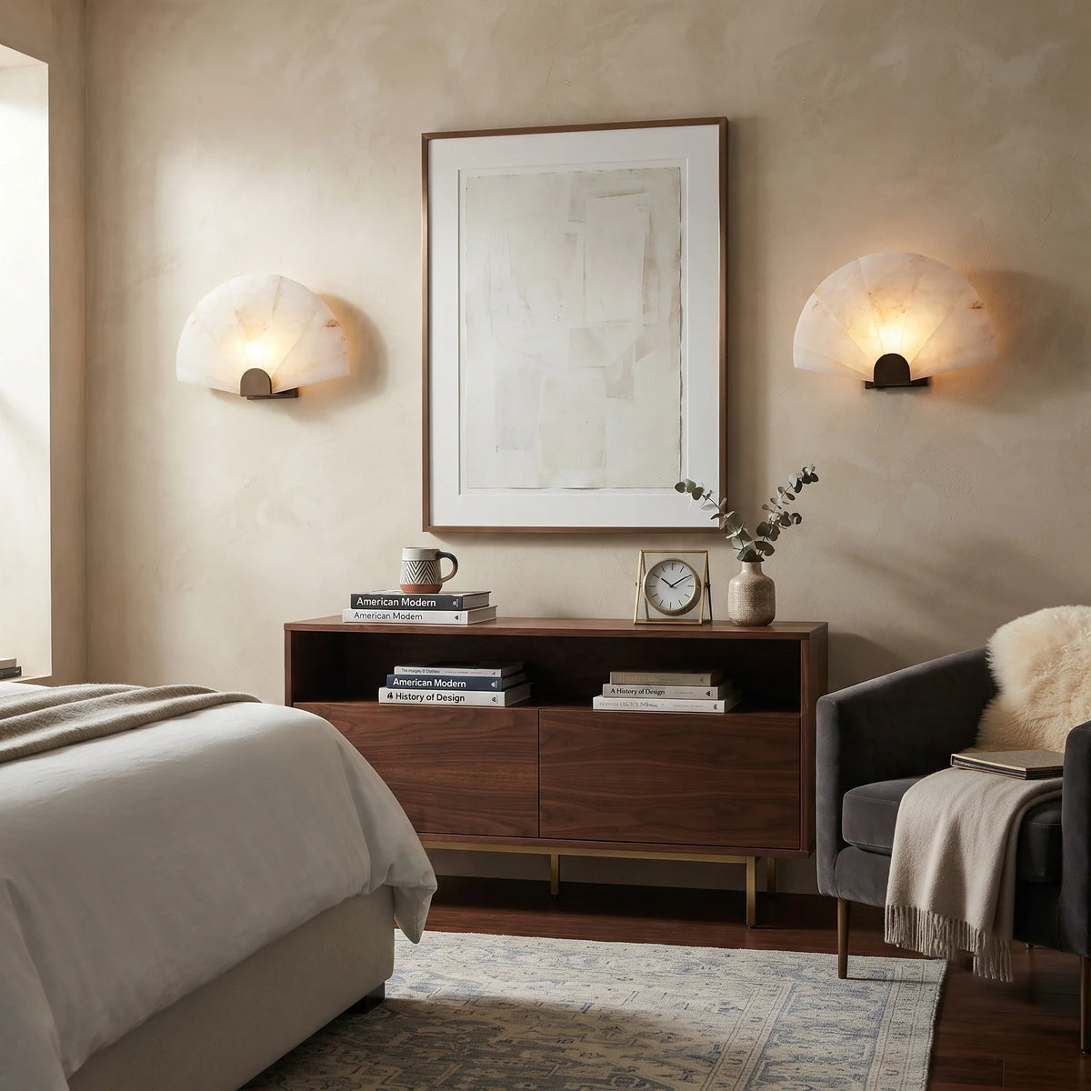 Modern Wall Sconce in alabaster for Hallway by AUVIELIGHT