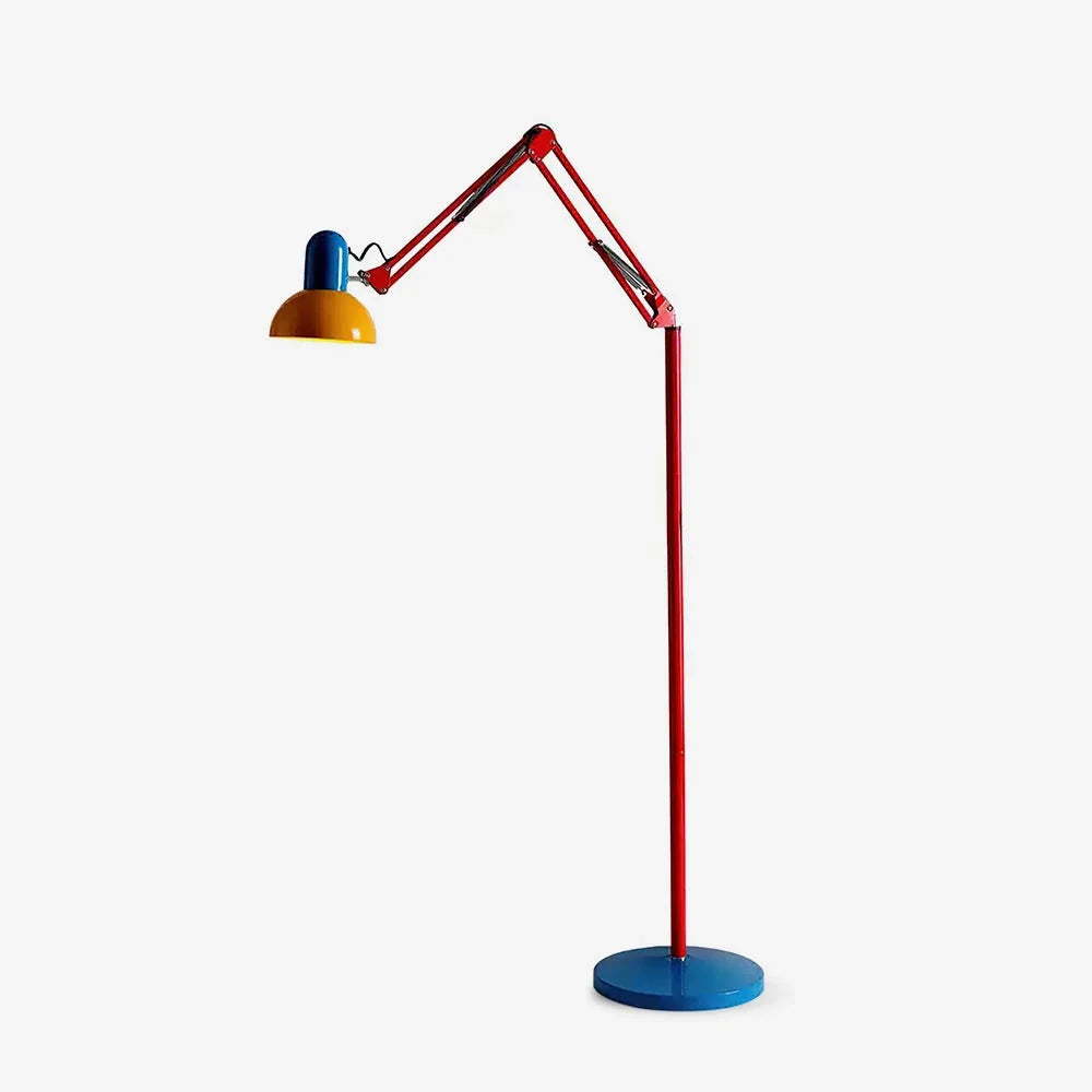 Flexo Memphis Floor Lamp for Living Room by AUVIELIGHT, W 28 cm × H 188 cm & W 11″ × H 74″ / Red & Blue & Yellow / AU plug and 3 other sizes