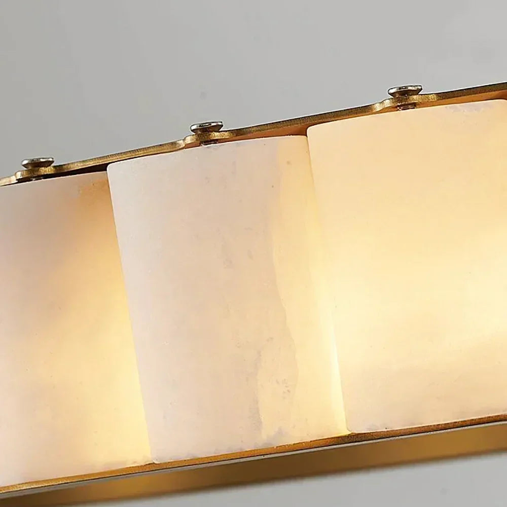 2-Tier Floating Chandelier in alabaster for Dining Room by AUVIELIGHT