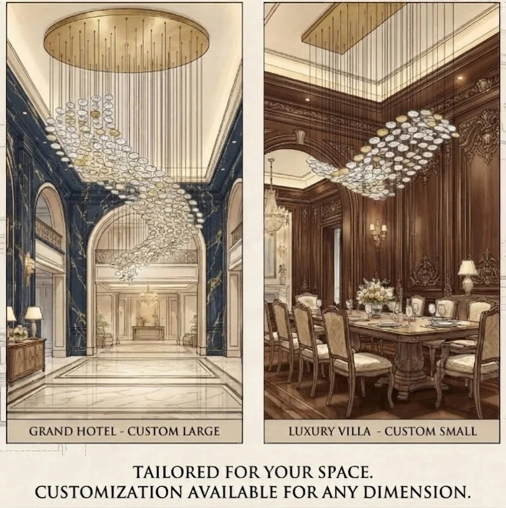 Cloud Floating Chandelier for Dining Room by AUVIELIGHT, Support Customized Drawings / Clear & Amber / Warm Light (Please note: No Ceiling