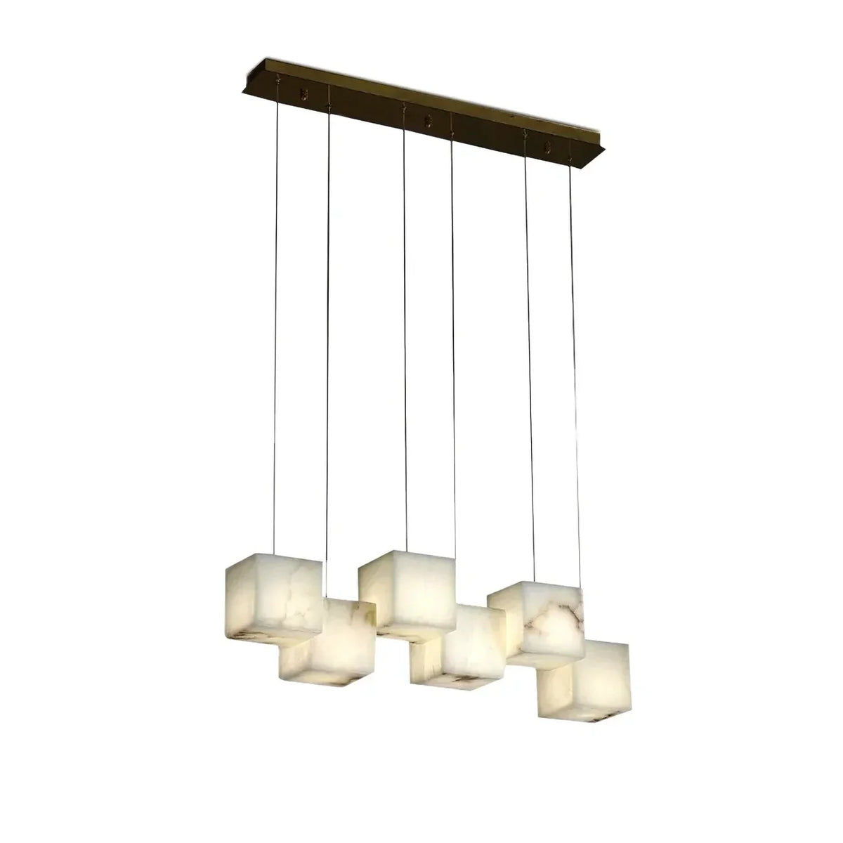 Floating Geometric Pendant Light in stone for Kitchen Island by AUVIELIGHT