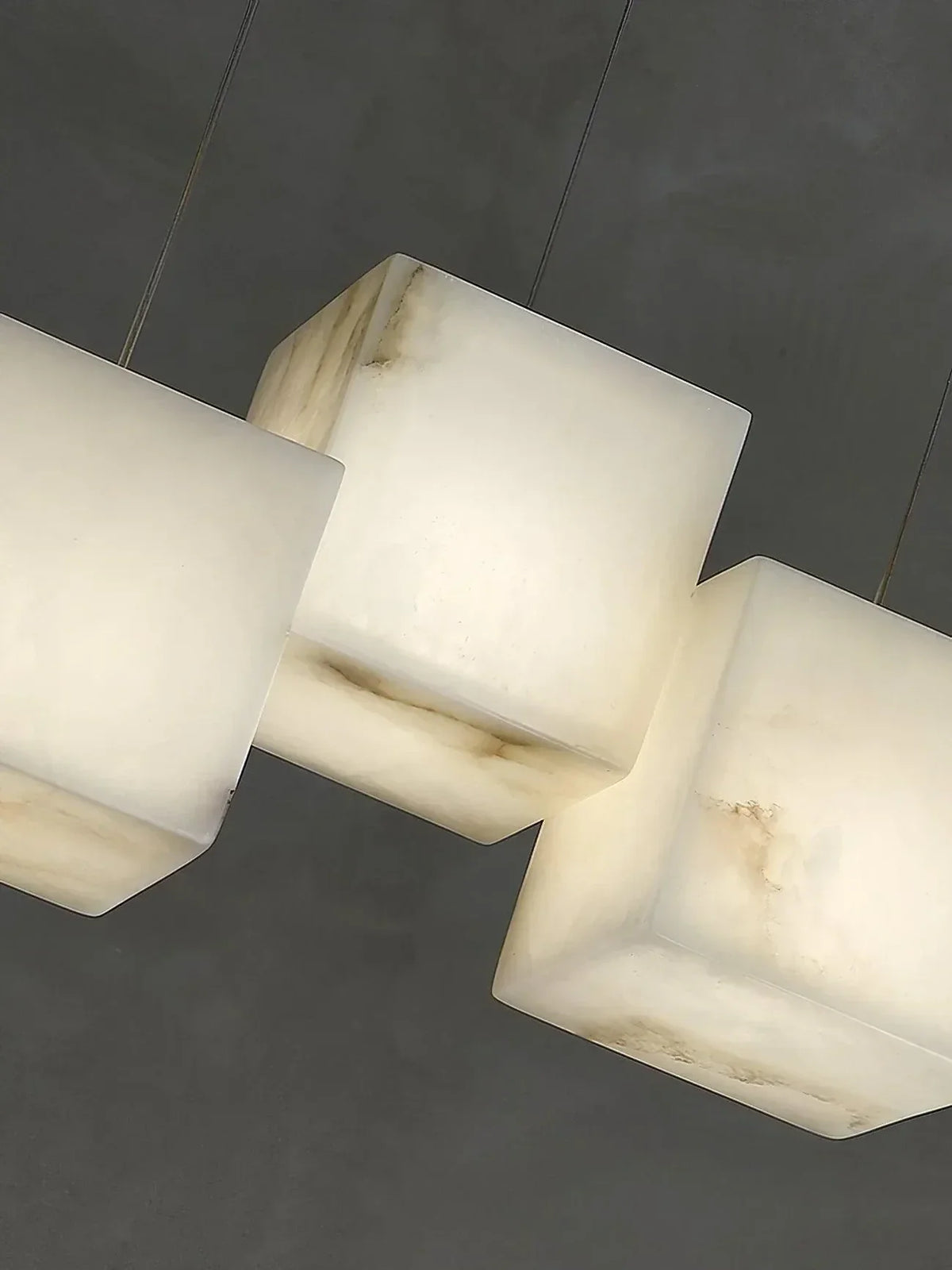 Floating Geometric Pendant Light in stone for Kitchen Island by AUVIELIGHT