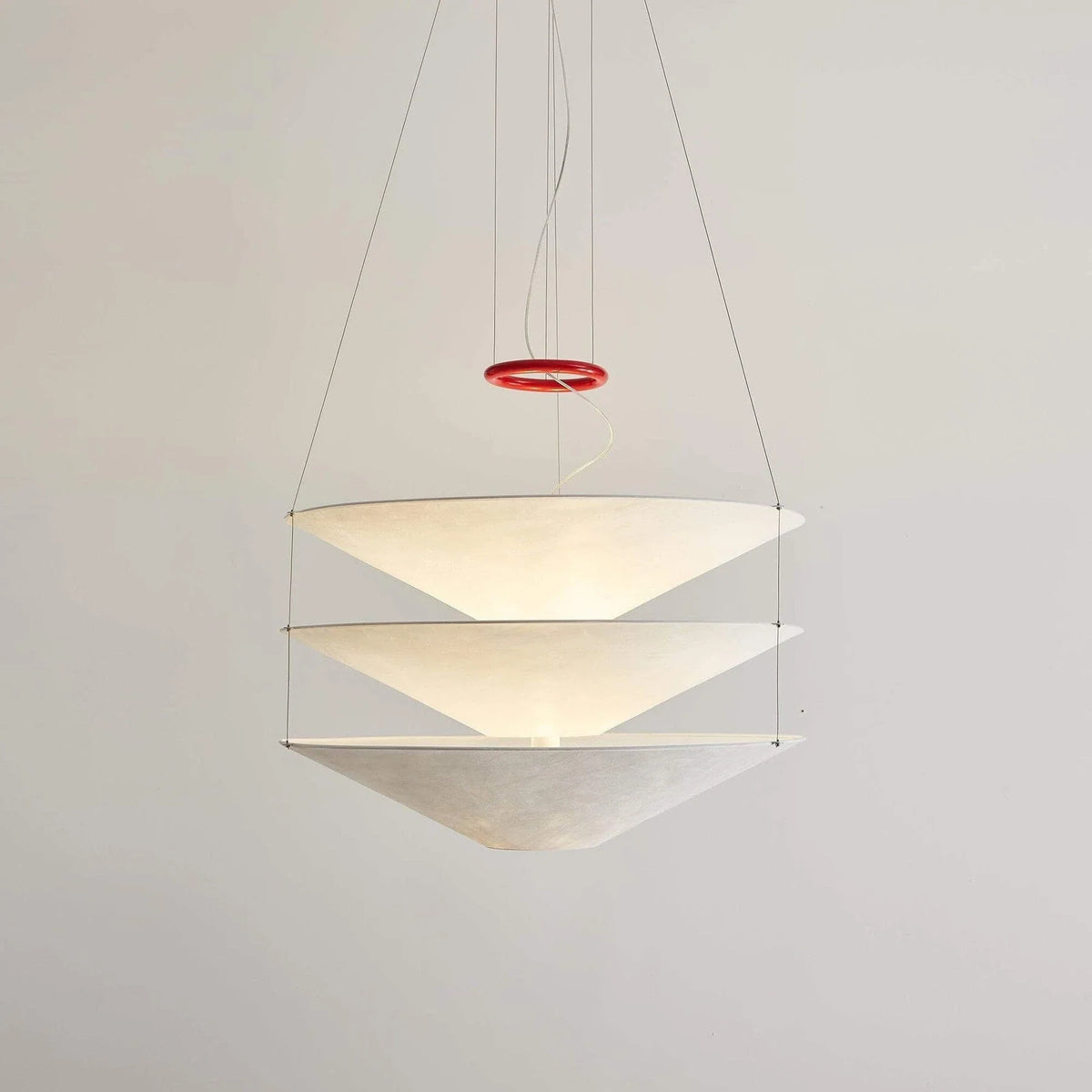 Floating Pendant Light for Kitchen Island by AUVIELIGHT, Dia 100cm x H 45cm / Dia 39.4" x H 17.7" / White