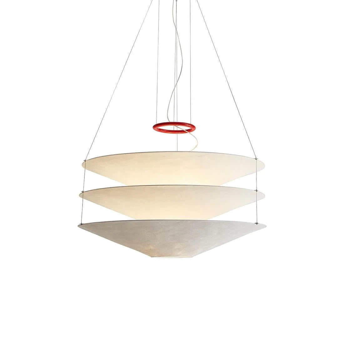 Floating Pendant Light for Kitchen Island by AUVIELIGHT, D 100cm x H 45cm / ∅ 39.4″ x H 17.7″ (E27*5) / White