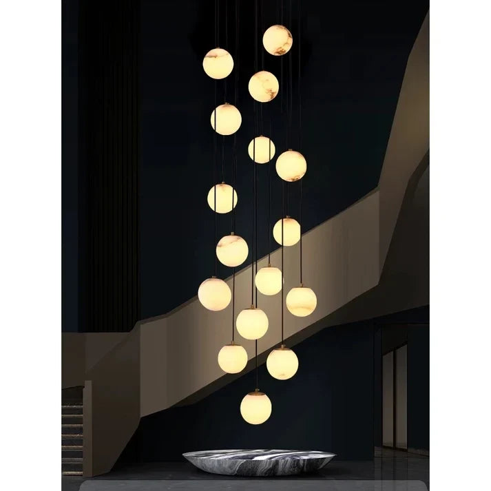 Floating Sphere Pendant Light in stone for Kitchen Island by AUVIELIGHT