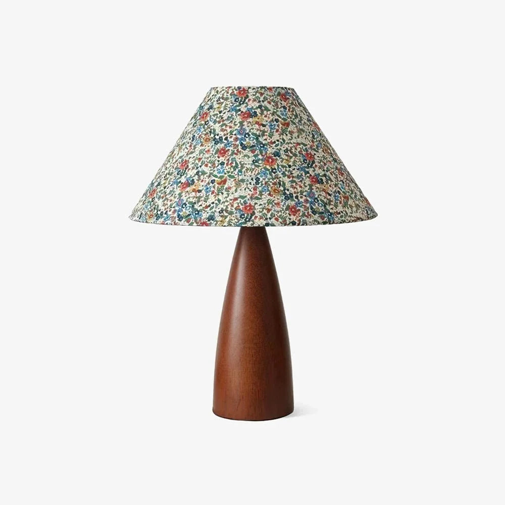 Floral Cone Table Lamp in wood for Living Room by AUVIELIGHT