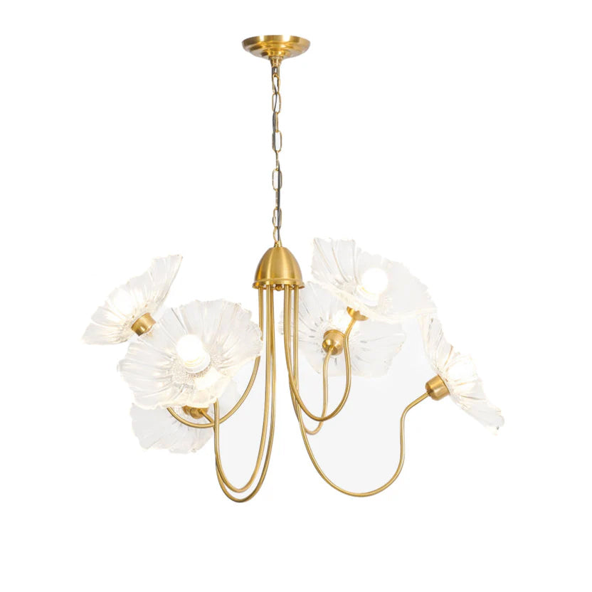 Floral Looped Chandelier in glass for Dining Room by AUVIELIGHT