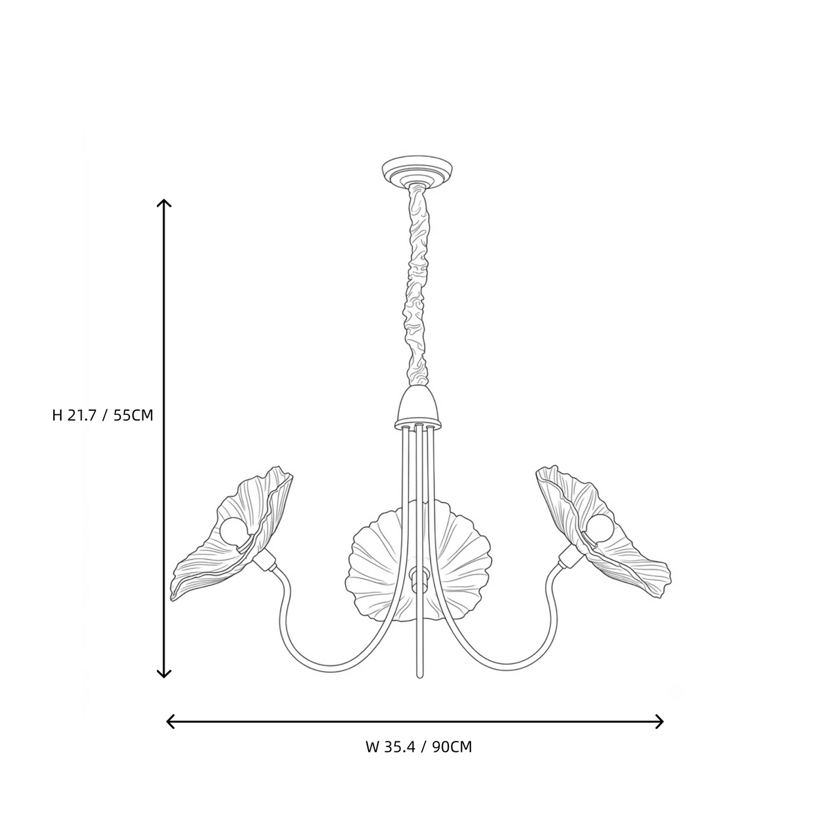 Floral Looped Chandelier in glass for Dining Room by AUVIELIGHT