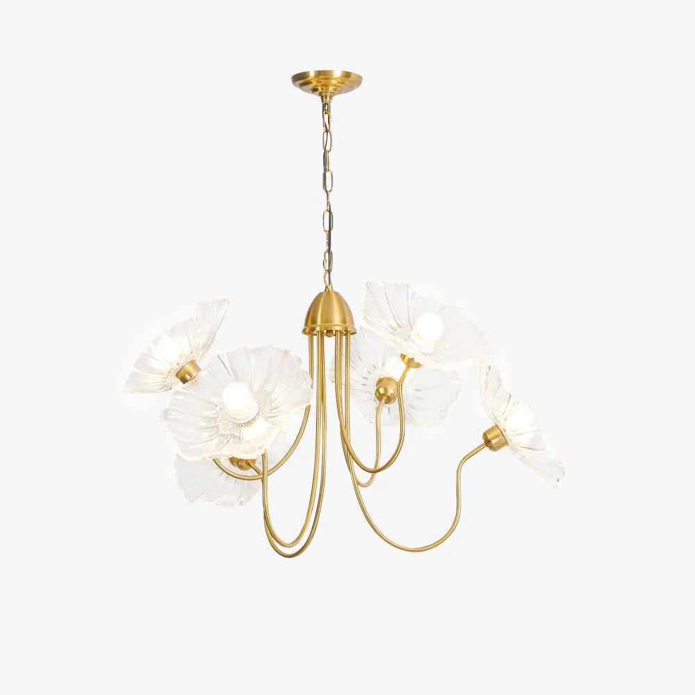 Floral Looped Chandelier in glass for Dining Room by AUVIELIGHT