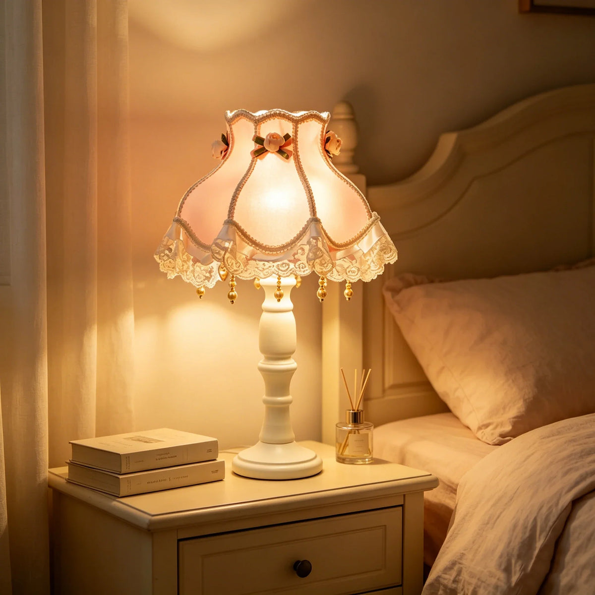 Floral Lace Table Lamp for Living Room by AUVIELIGHT