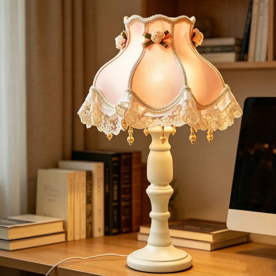 Floral Lace Table Lamp for Living Room by AUVIELIGHT