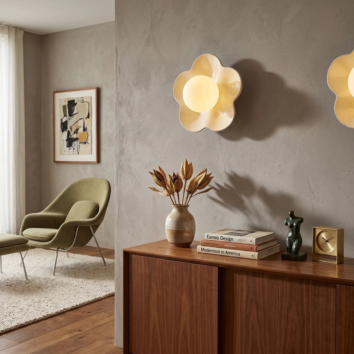 Floral Resin Wall Sconce for Hallway by AUVIELIGHT