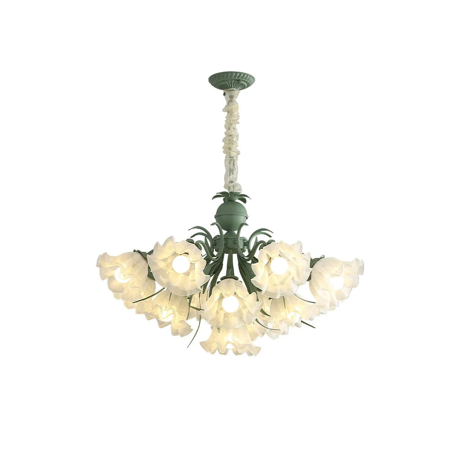 Floral Scalloped Chandelier in metal for Dining Room by AUVIELIGHT