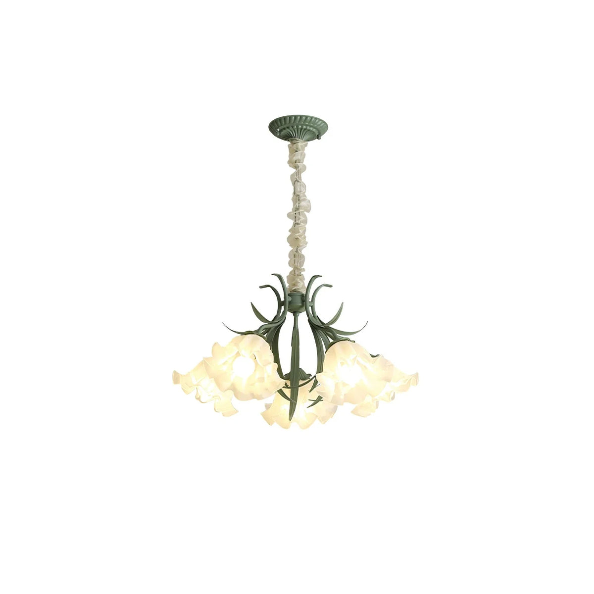 Floral Scalloped Chandelier in metal for Dining Room by AUVIELIGHT