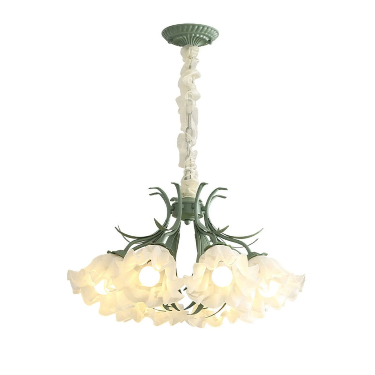 Floral Scalloped Chandelier in metal for Dining Room by AUVIELIGHT