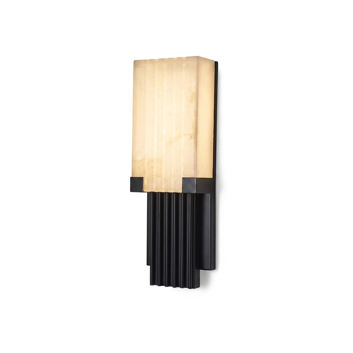 Fluted Column Wall Sconce in alabaster for Hallway by AUVIELIGHT