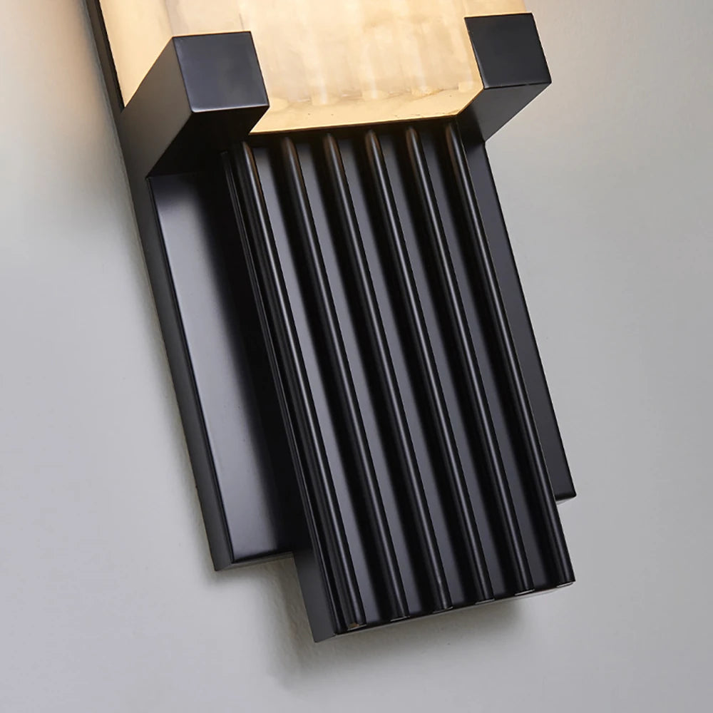 Fluted Column Wall Sconce in alabaster for Hallway by AUVIELIGHT