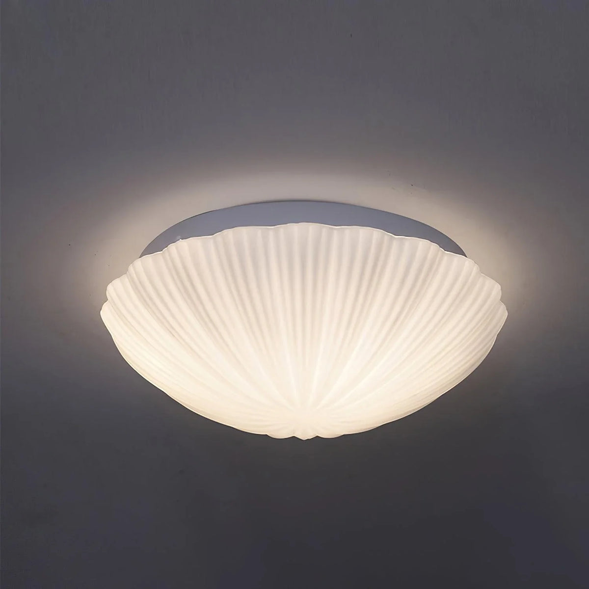 Fluted Shell Flush Mount in glass for Low Ceilings by AUVIELIGHT