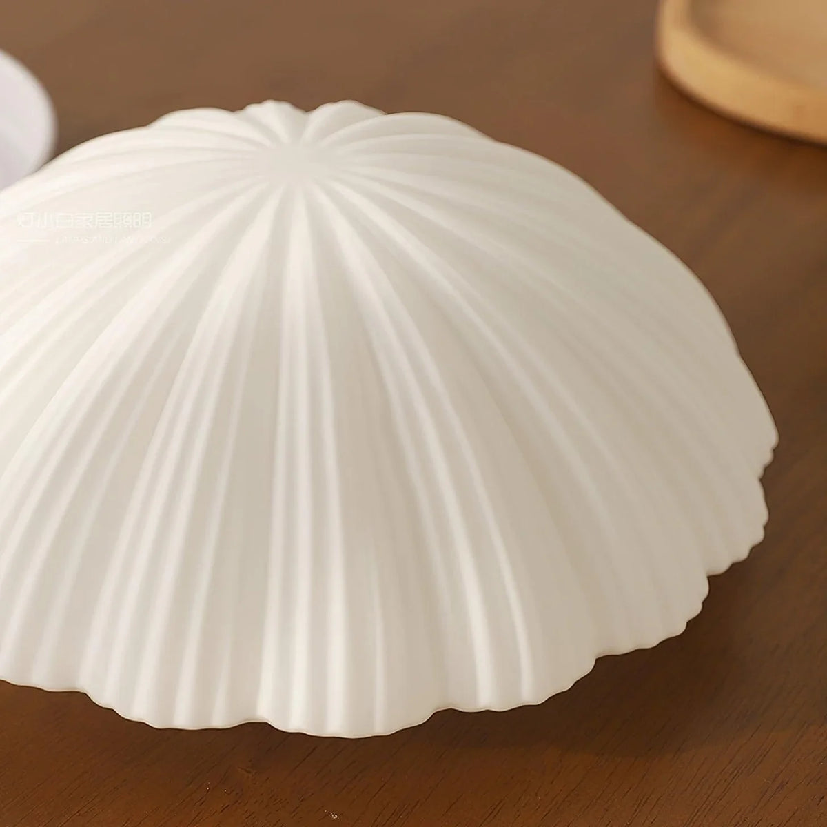 Fluted Shell Flush Mount in glass for Low Ceilings by AUVIELIGHT
