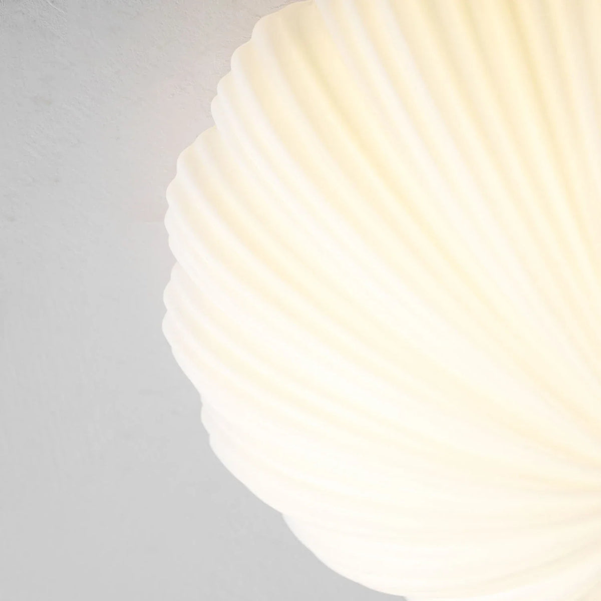 Fluted Shell Flush Mount in glass for Low Ceilings by AUVIELIGHT